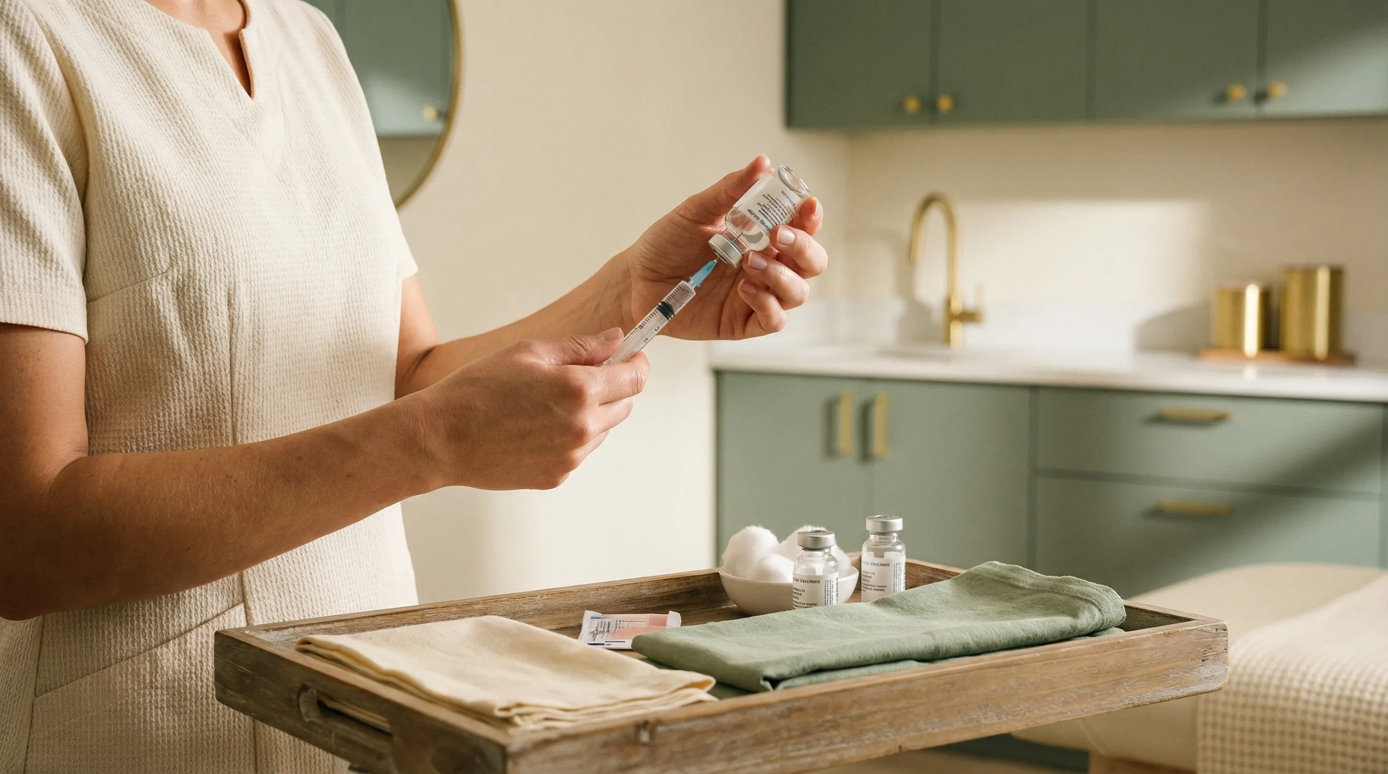 Nurse preparing a vaccination