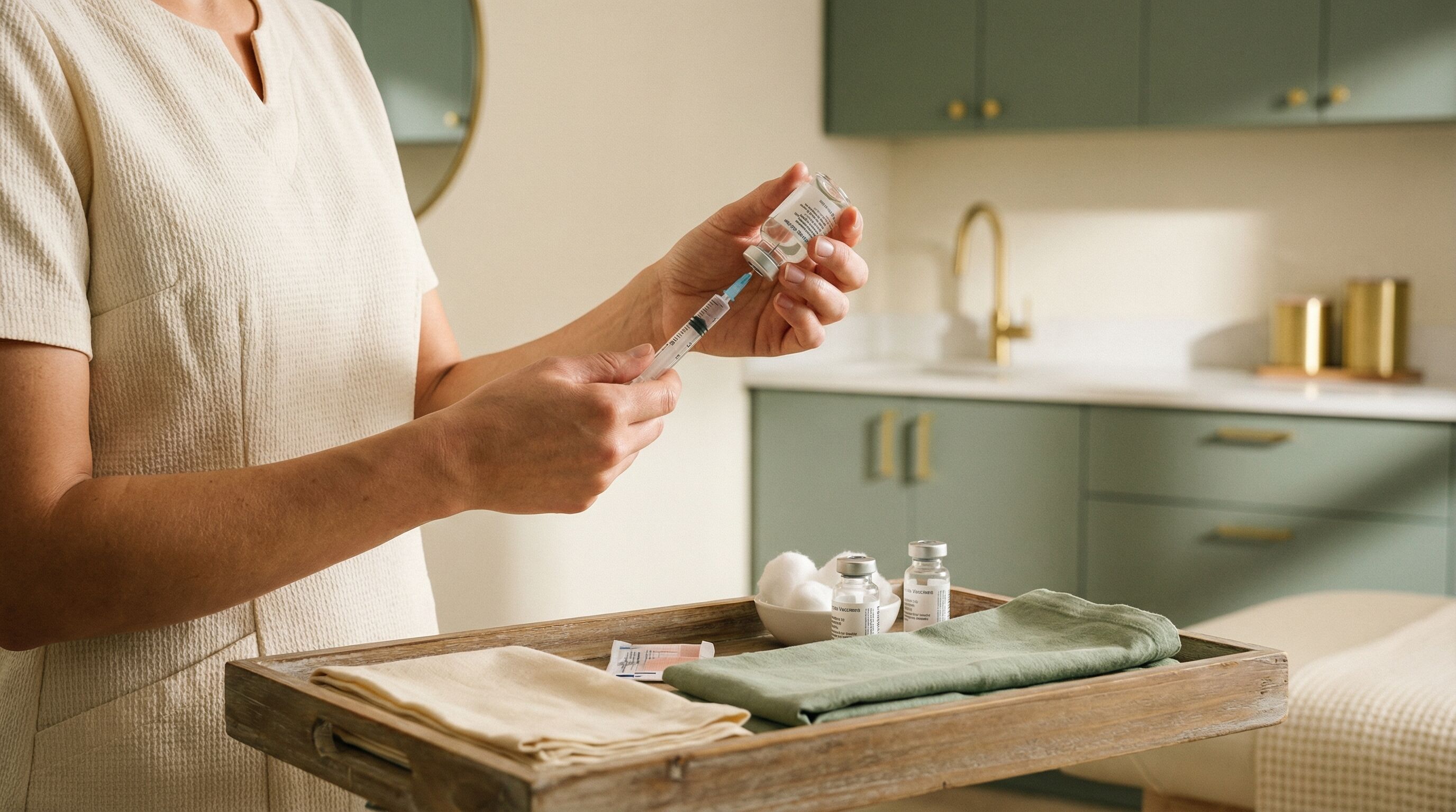 Nurse preparing a vaccination